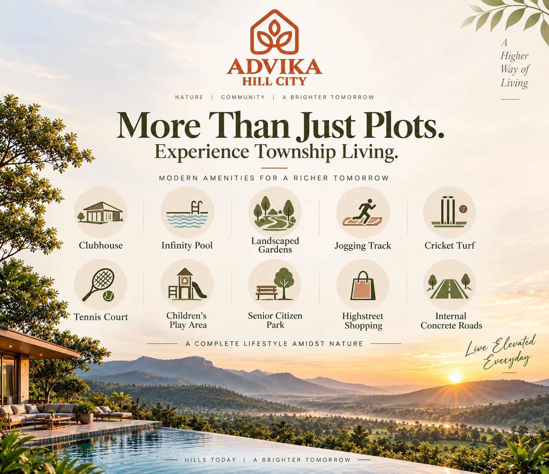 Advika Hill City amenities creative